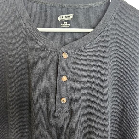 40 Grit by Duluth Trading Co Mens Black Thermal LS Henley Size 2XL Standard Fit - Picture 2 of 9